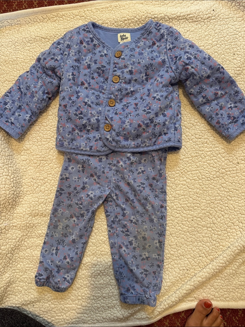 Baby B’gosh Lavender Floral Quilted Jacket & Pants Set - 18M